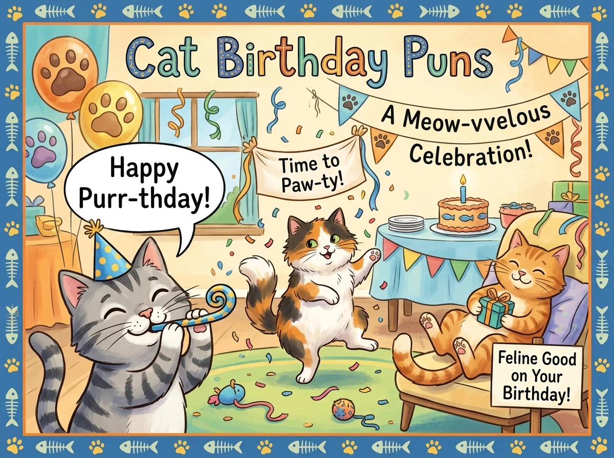 Funny Cat Birthday Puns