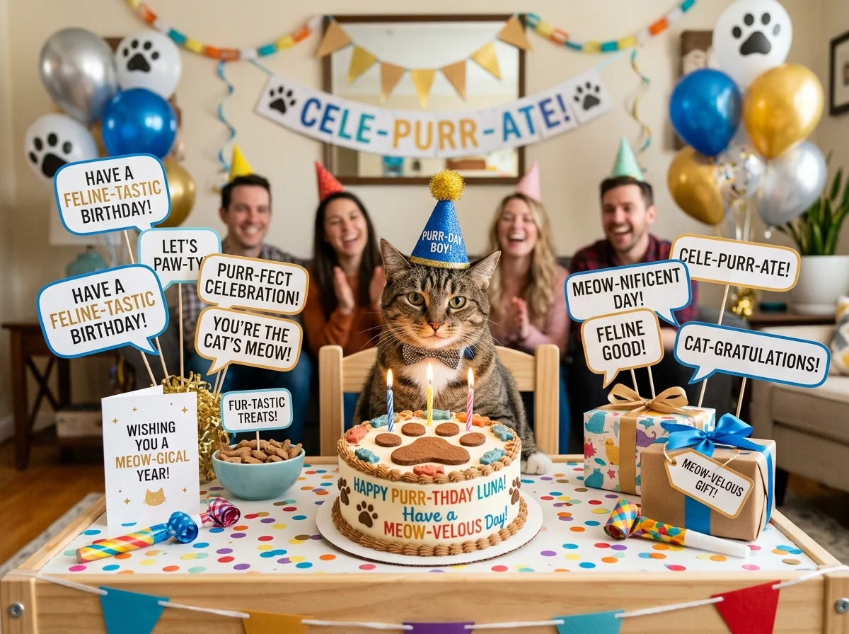 One-Liner Cat Birthday Puns
