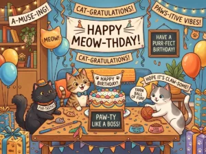 Cat Birthday Puns